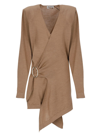 Attico Hurely Mini Dress In Beige