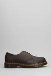 DR. MARTENS' 1461 LACE UP SHOES IN BROWN LEATHER
