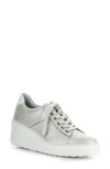 Fly London Delf Platform Wedge Sneaker In 010 Silver