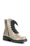 Bos. & Co. Paulie Waterproof Lace-up Bootie In Taupe Mascara Patent