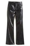 Tractr Kids' Faux Leather Flare Leg Pants In Black