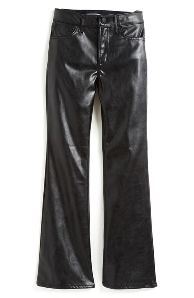 Tractr Kids' Faux Leather Flare Leg Trousers In Black