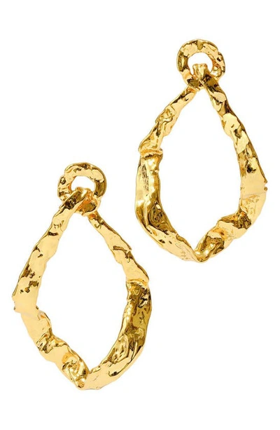 Alexis Bittar Brut Ribbon Teardrop Earrings In Gold