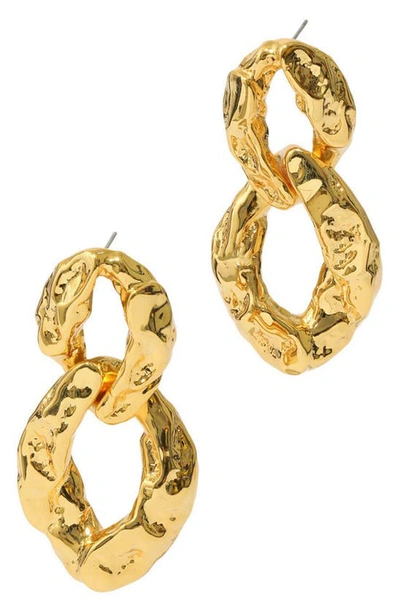 Alexis Bittar Brut Golden Double Link Earrings