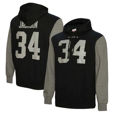 Mitchell & Ness Men's  Bo Jackson Black Las Vegas Raiders Retired Player Name And Number Pullover Hoo