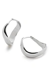 Monica Vinader Sterling Silver Swirl Medium Hoop Earrings In Sterling Silver