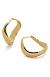 Monica Vinader Gold Swirl Medium Hoop Earrings In 18ct Gold Vermeil