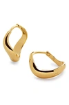 Monica Vinader Gold Swirl Medium Hoop Earrings In 18ct Gold Vermeil