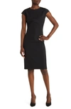 Hugo Boss Dironah Virgin Wool Sheath Dress In Black