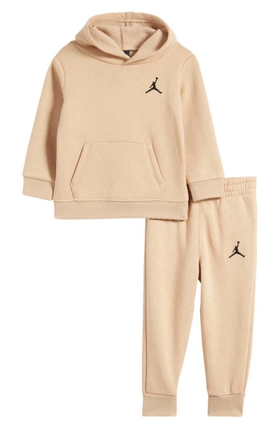 Jordan Mj Essentials Fleece Pullover Set Baby 2-piece Hoodie Set In Hemp