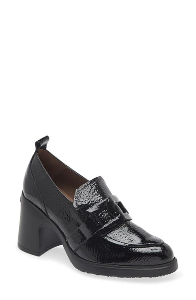 Wonders Loafer Pump In Black Patent Leather