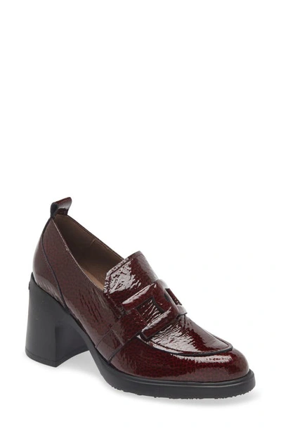 Wonders Loafer Pump In Burgundy Patent Leather
