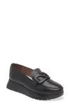 Wonders Lug Loafer In Black Leather