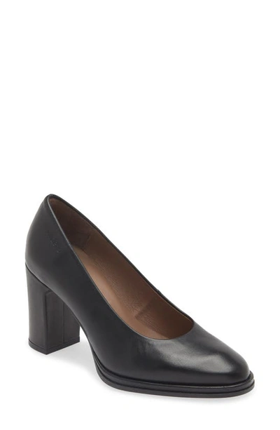 Wonders Block Heel Pump In Black Leather