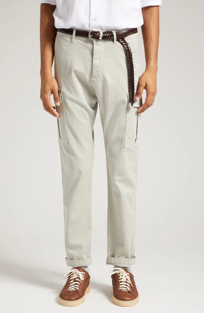 Eleventy Stretch Cotton Cargo Trousers In Sage