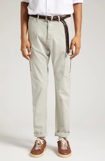 Eleventy Stretch Cotton Cargo Pants In Sage