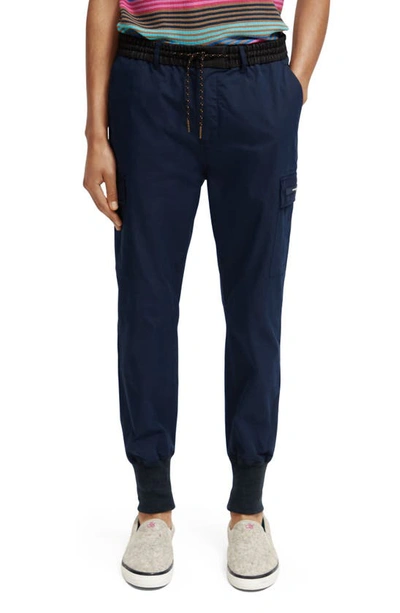 Scotch & Soda Men's Cargo Jogger Pants With Contrast Trim In 0562-steel