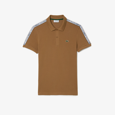 Lacoste Men's Regular Fit Logo Stripe Stretch Cotton Polo - Xl - 6 In Brown