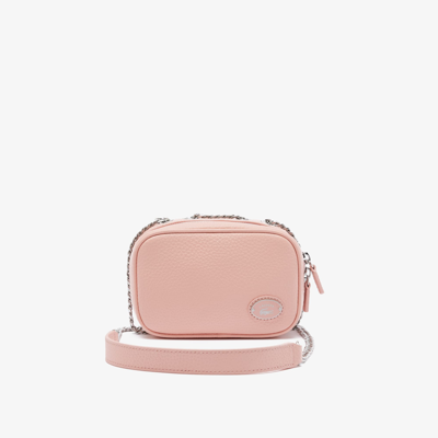 Lacoste Womenâs Top Grain Leather Square Shoulder Bag - One Size In Pink