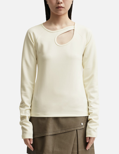 Kijun Off-white Cutout Long Sleeve T-shirt