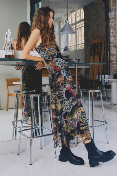Desigual M. Christian Lacroix Tapestry Midi Dress In Brown