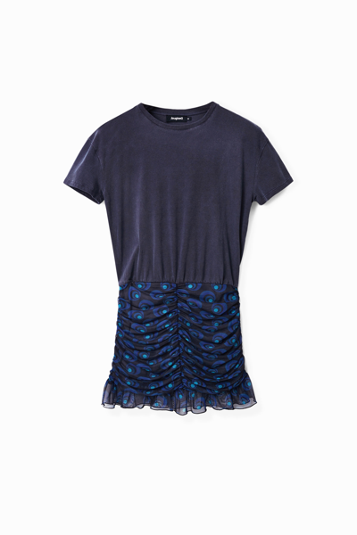 Desigual Short Two-piece Dress In Blue