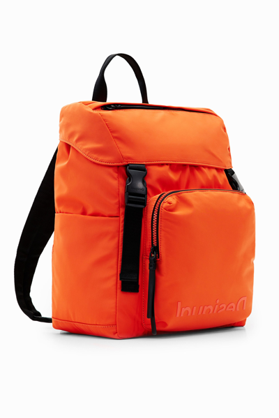 Desigual Large Recycled Backpack In Orange