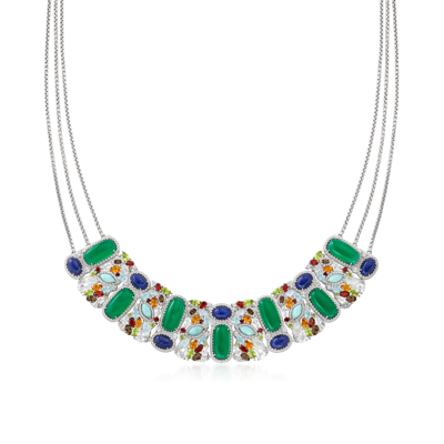 Ross-simons Multi-gemstone Necklace In Sterling Silver