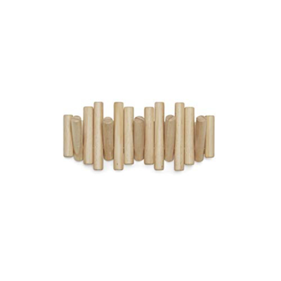 Umbra Picket 5 Hooks, Wall-mounted Rail, Beveled Pine Wood Dowels