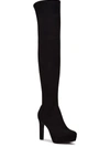Nine West Gotcha Womens Suede Platforms Knee-high Boots In Black