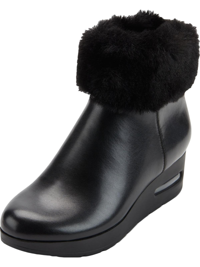 Dkny Abri Womens Faux Leather Faux Fur Lined Booties In Multi