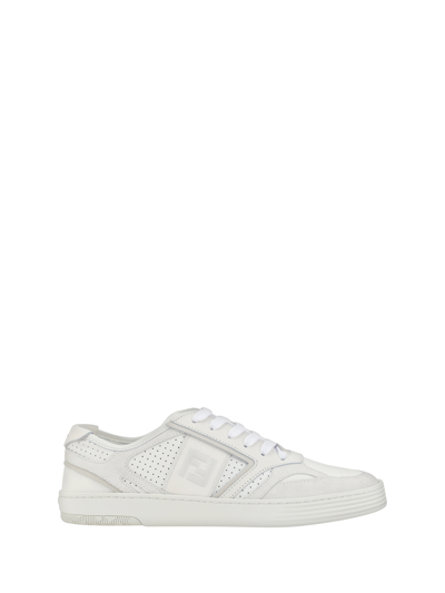 Fendi Sneakers In Bianco/ghiaccio