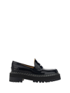 Proenza Schouler Lug Sole Glossed-leather Platform Loafers In Black