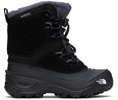 The North Face Kids Black Alpenglow V Boots In Ny7 Tnf Black/vanadi