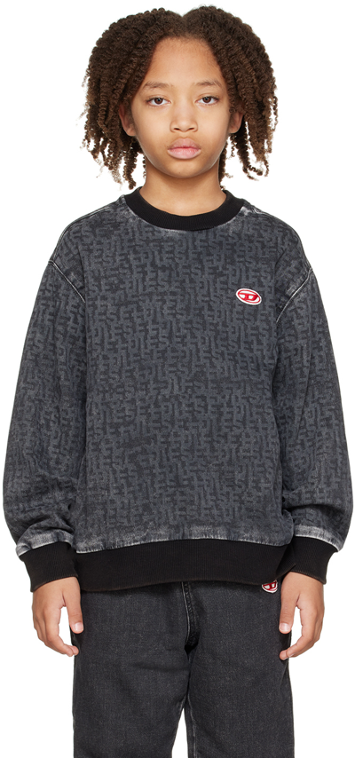 Diesel Kids' Logo-print Sweatshirt In Grey