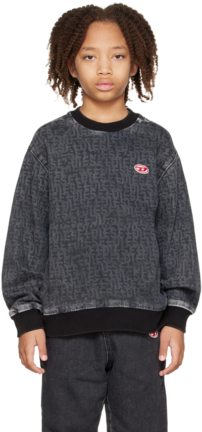 Diesel Kids' Logo-print Sweatshirt In Black