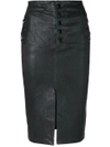 J Brand Natasha High Waist Leather Skirt In Black