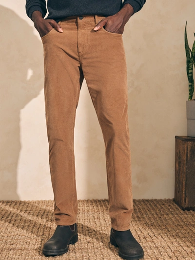 Faherty Stretch Corduroy 5-pocket Pants (32" Inseam) In Raw Umber