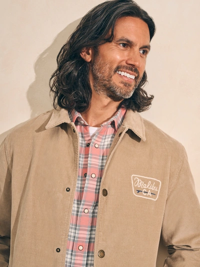 Faherty Corduroy Coaches Jacket In Pebble Beach