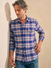 Faherty Legend Sweater Shirt In Navy Skyline Plaid In Navy Skyline Plaid