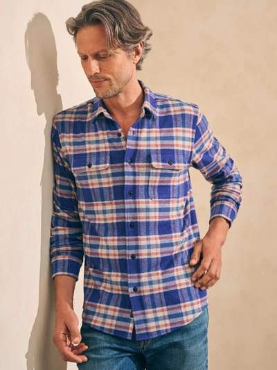 Faherty Legend Jumper Shirt In Navy Skyline Plaid