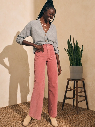 Faherty Stretch Cord Wide Leg Pants In Mesa Rose