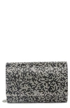 Jessica Mcclintock Alexis Rhinestone Crossbody Clutch In Matrix Black/ Silver