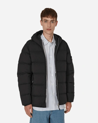 Stone Island Seamless Tunnel Down-tc Hooded Jacket In Black