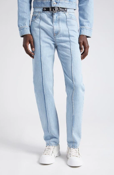 Jw Anderson Padlock-detail Straight-leg Jeans In Blue