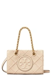 Tory Burch Fleming Mini Quilted Chain Tote Bag In New Cream