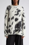 STELLA MCCARTNEY BRUSHED HORSE SPOT JACQUARD VIRGIN WOOL & ALPACA BLEND SWEATER