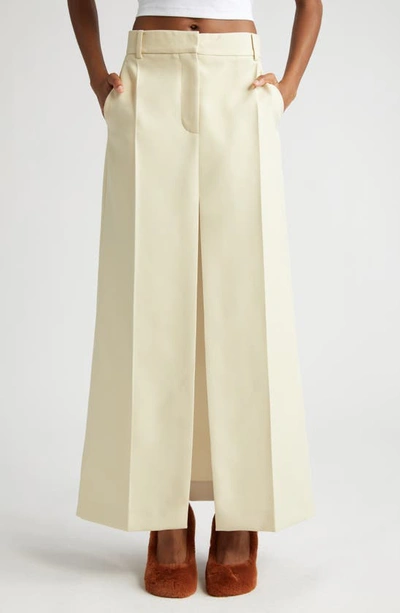 Stella Mccartney Straight-fit Maxi Skirt With Front Slit In Butter