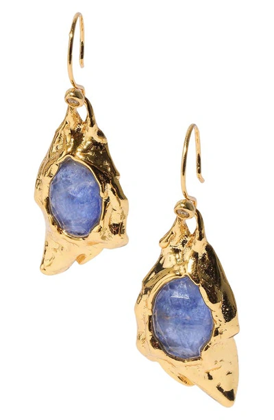 Alexis Bittar Brut Sodalite Drop Earrings In Blue/gold