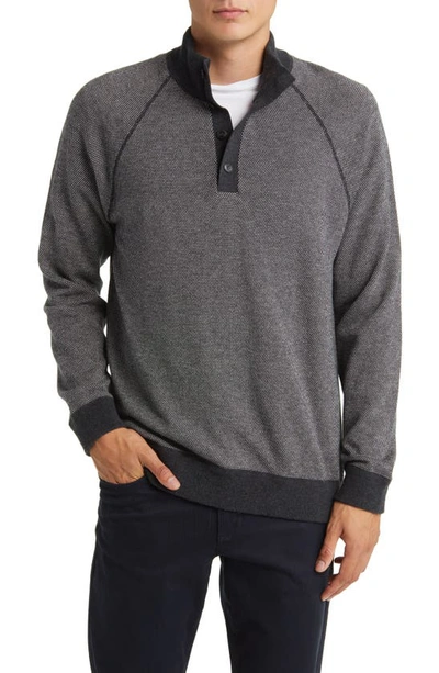 Vince Birdseye Jacquard Wool & Cotton Pullover In H Black/de